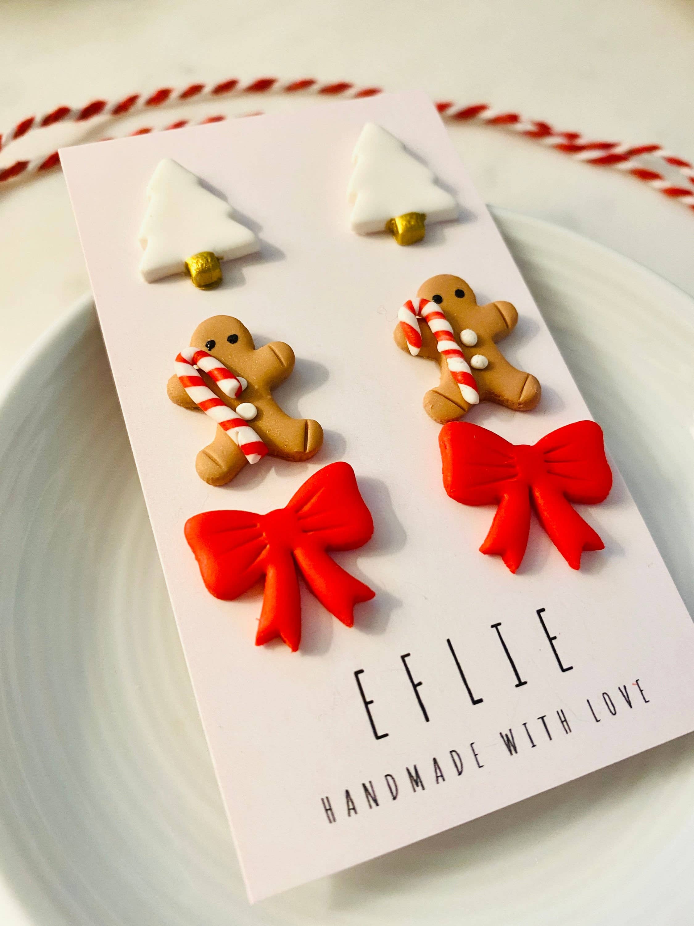 Eflie – wholesale Jewellery set – Christmas Stud Earrings Set | Gingerbread, Candy, Tree, Bow2