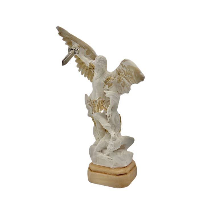 Costa Articoli Religiosi - Venta al por mayor Figura decorativa - Estatua de San Miguel Arcángel cm. 13 en resina blanca