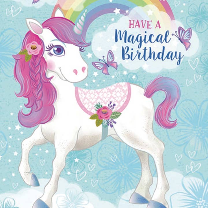 Magical Unicorn - Juvenile Birthday Value Card for wholesale by Legacy