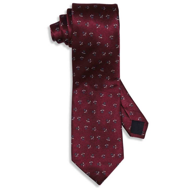 Kastanienbraune Seidenkrawatte mit Blumen für den Großhandel von Aristocrats Bows N Ties