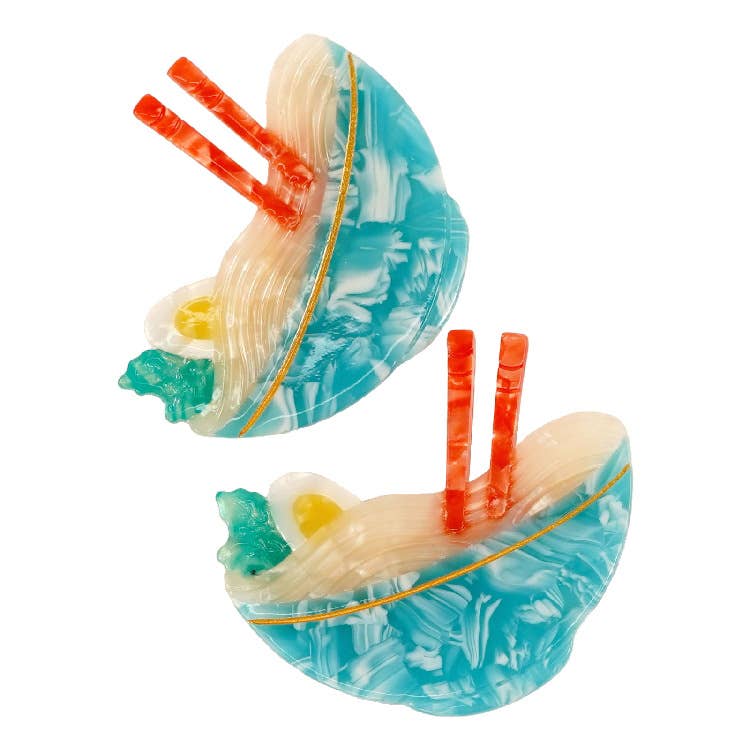 Blå Ramen Bowl Hårklor, Mat - Inspirerad Ramen Sidoklämma för wholesale på Faire7