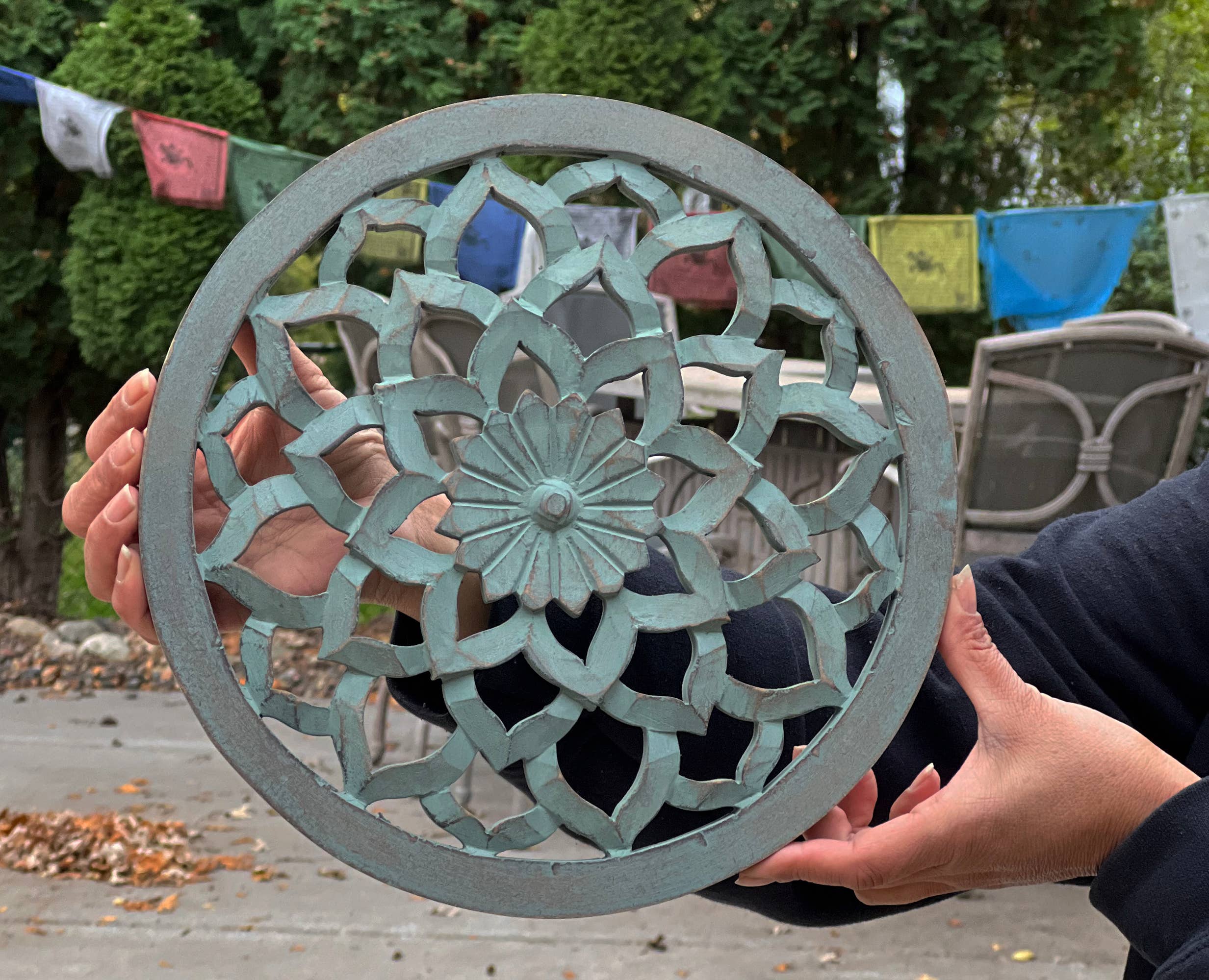 Lungta Imports - Wholesale Wall Accent - Handcrafted Wooden Lotus Flower Wall Décor Hanging Art5