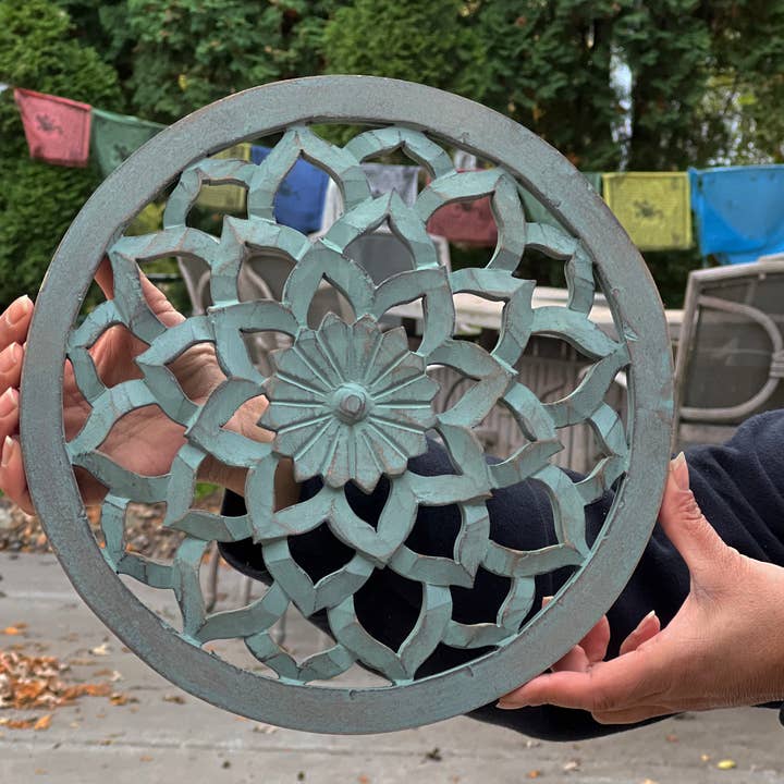 Lungta Imports - Wholesale Wall Accent - Handcrafted Wooden Lotus Flower Wall Décor Hanging Art5