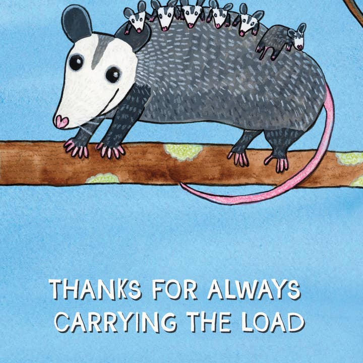 Over the Mewn - Wholesale Mother's Day Card - 'Mama Opossum' Mother's Day Card1