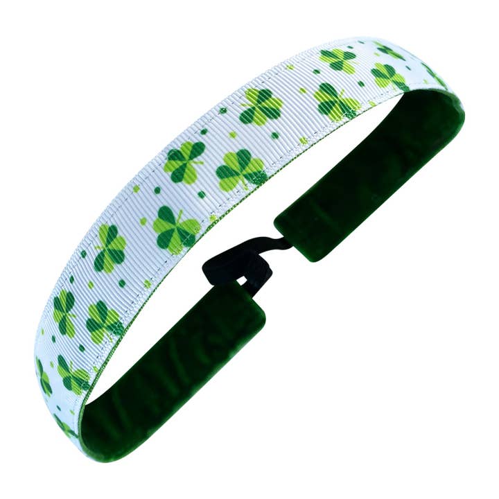 St. Patrick's Day | Shamrocked | White, Green | 1 Inch for wholesale by Sweaty Bands