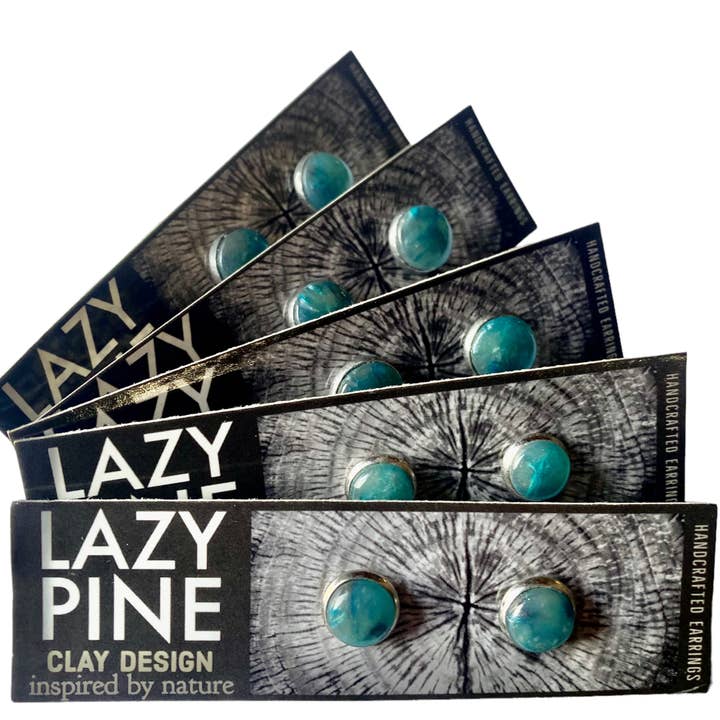 Lazy Pine Clay Design - Wholesale Jewelry Set - Lush Lagoon Framed Stud Sets3