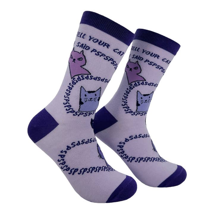 Tell Your Cat I Said Pspsps Socks for wholesale by Crazy Dog T-Shirts