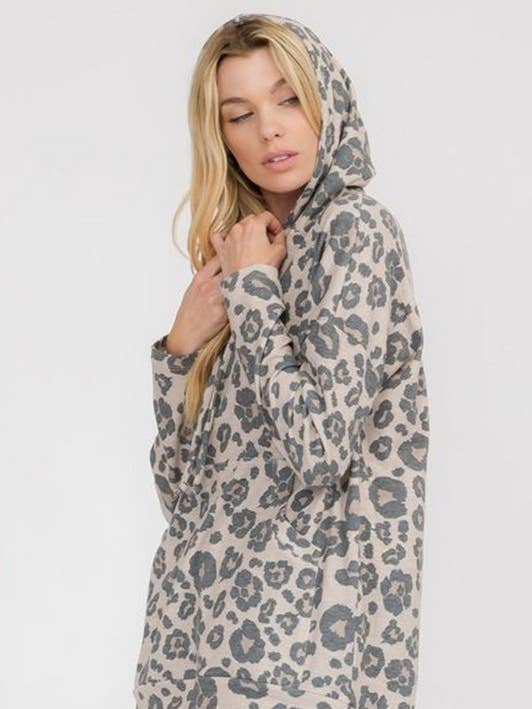 Sweat à capuche imprimé léopard remarquable 683 pour la vente par Yelete