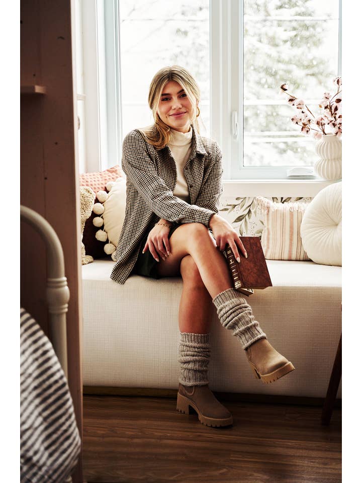 Houndstooth wool mix Raglan Shirt Jacket (other colours) for wholesale on Faire2