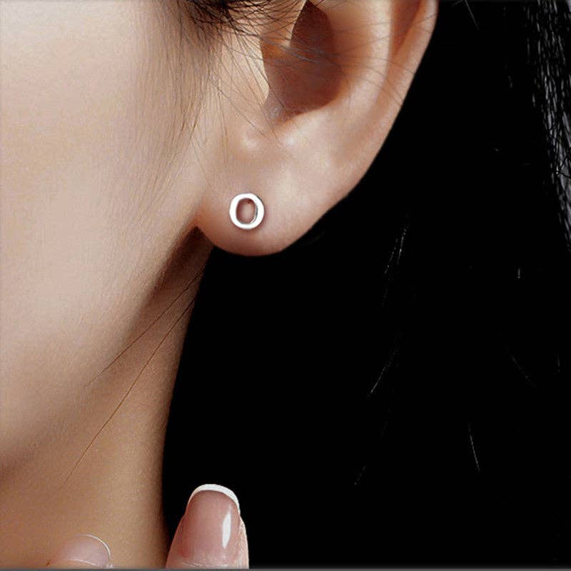 Perimade & Co. LLC - Wholesale Stud/Post Earrings - Dainty Initial Letter Stud Earrings in 925 Sterling Silver14