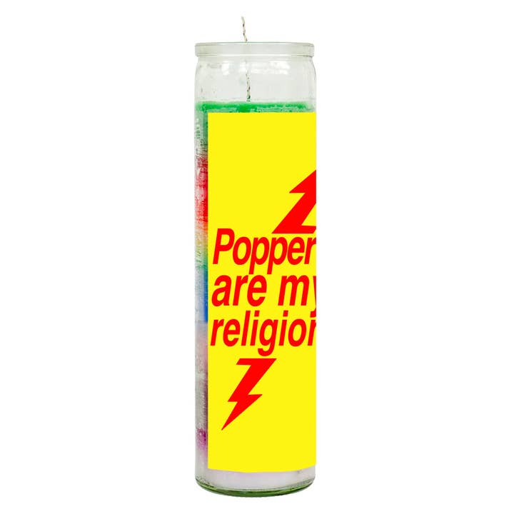 BOBBYK - Wholesale Votive Candle - Poppers Are My Religion Rainbow Candle