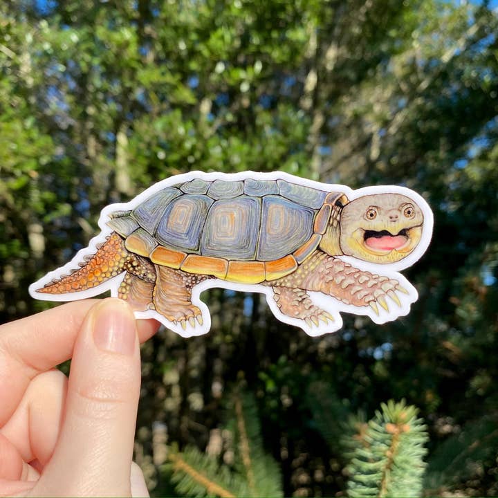 Allison Stoiser Art - Wholesale Sticker - Common Snapping Turtle Weatherproof Vinyl Sticker