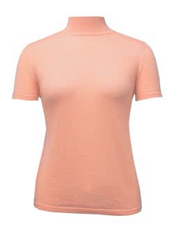 Kortærmet højhalset skjorte i kashmir-silke-blanding for engroshandel hos Khishi Cashmere