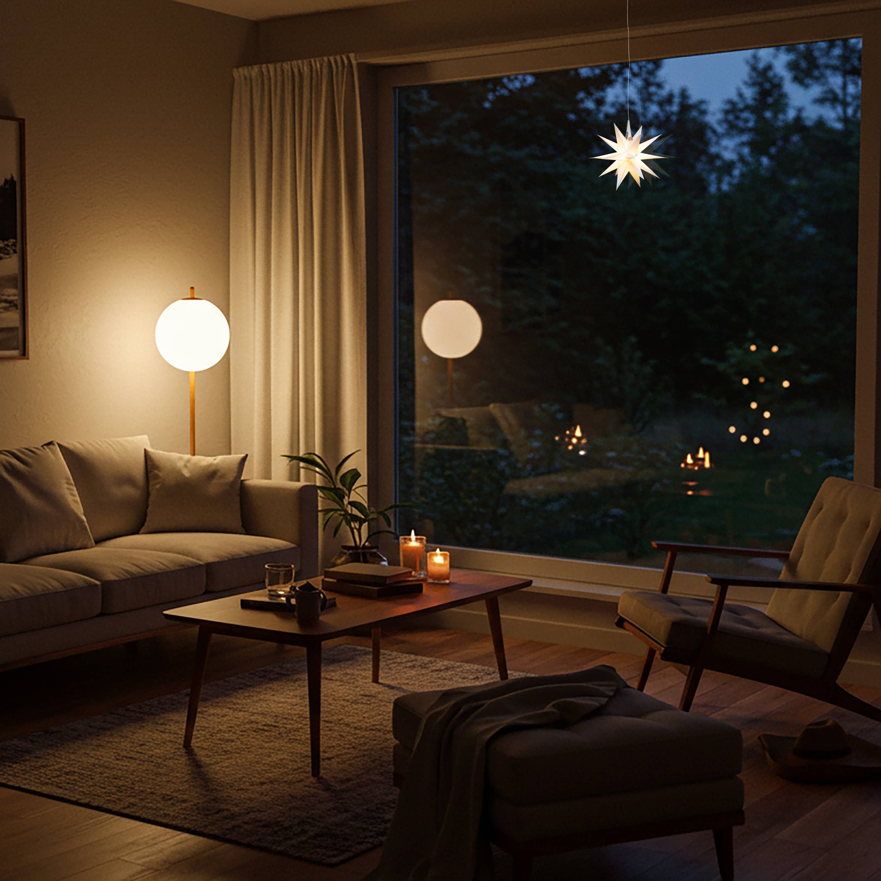 Artschatz LLC – Lampião/candeeiro de papel por atacado – Lanterna de Estrela Morávia Mini de Papel Branco, 19 Pontas, 18 cm5