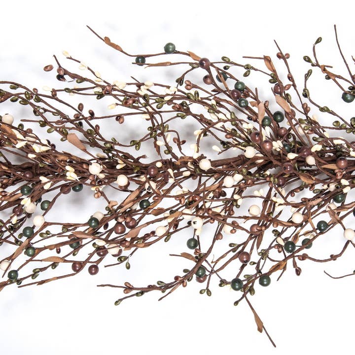 Mixed Berry Garland W/Leaves, Hw, 53In, River Rock for wholesale by KMI International Corp.