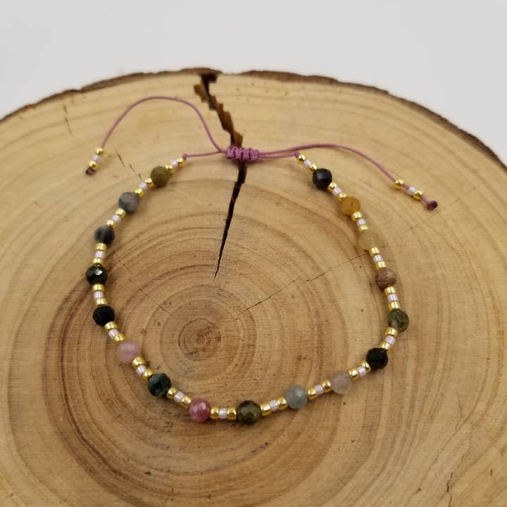 Handmade Natural Agate Seed Bead Bracelet -4mm for wholesale by CHAKRA JEWELRY