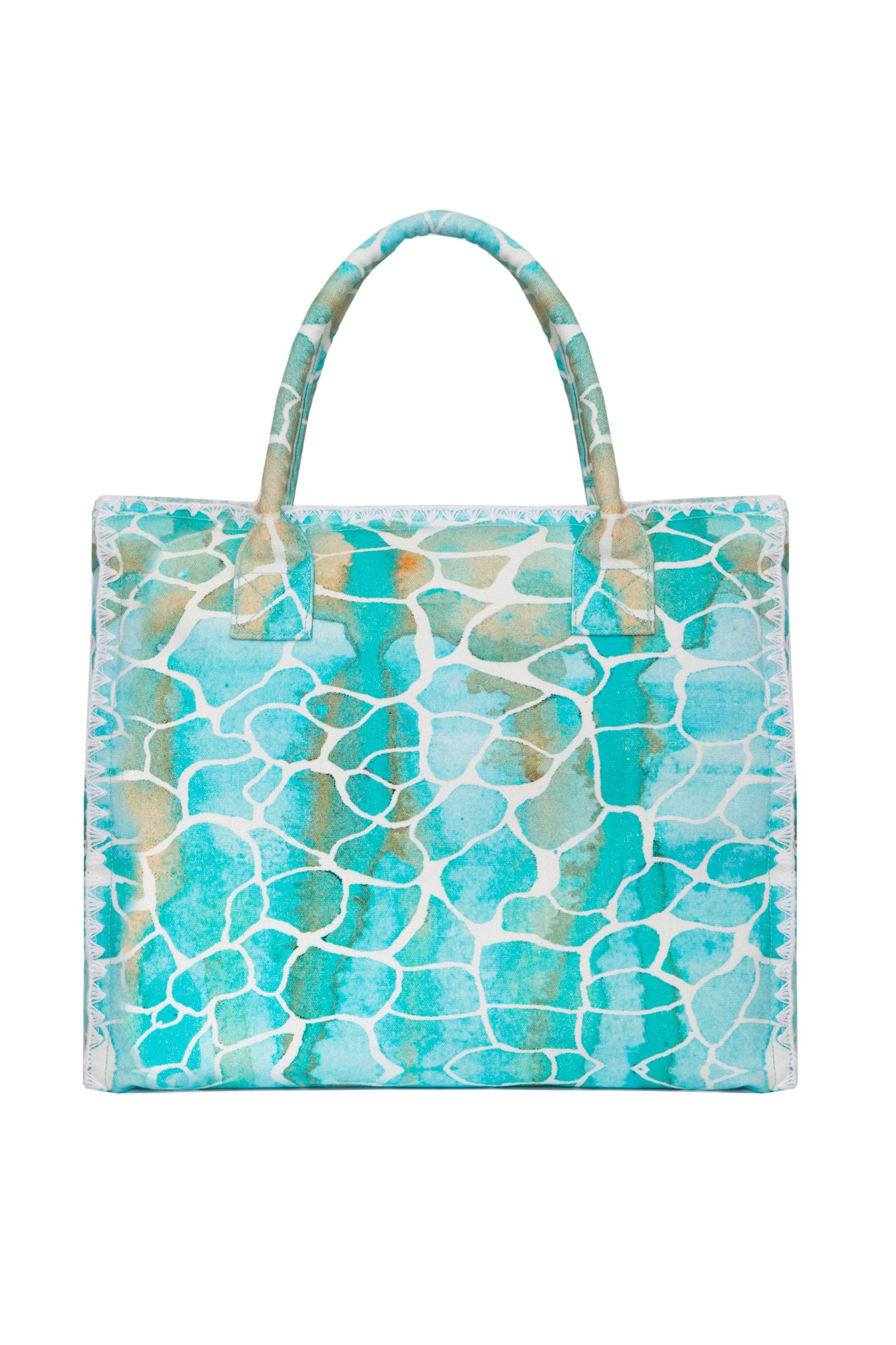 Sophia Alexia - Wholesale Beach Bag - AQUA PEBBLES BARBADOS BEACH BAG2
