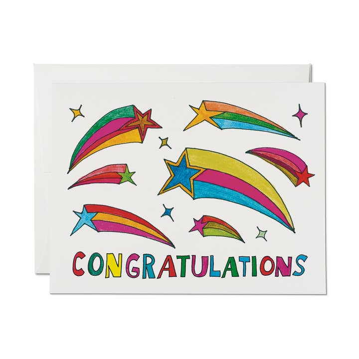 Red Cap Cards – Engroshandel Lykønskningskort – Skydestjerne Tillykke-kort0