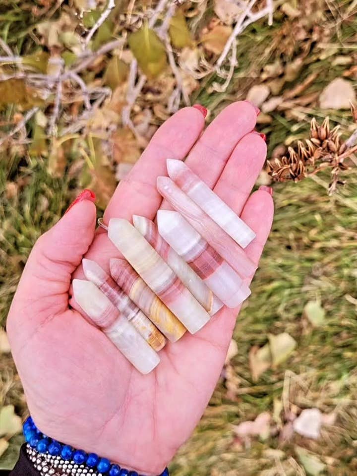 Pink Banded Calcite Points for wholesale by ZARDENIA