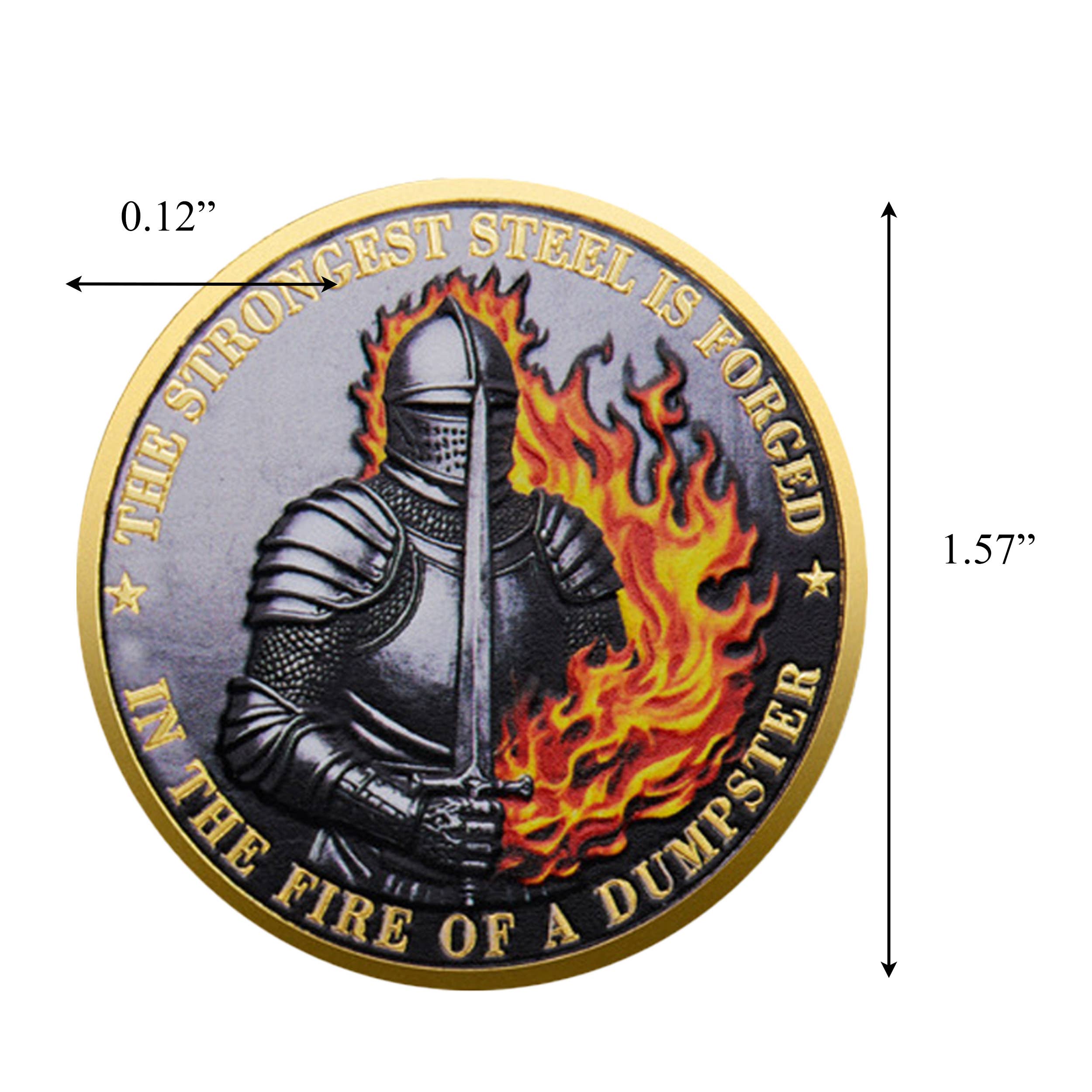 Blinkee.com, LLC – wholesale Keepsake coin/token – Knight Dumpster Fire Department Challenge Gold Plated Coin1