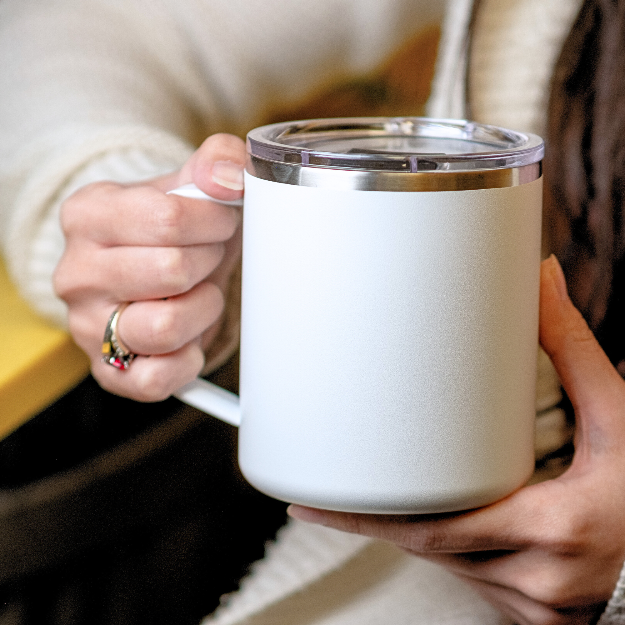 LAMOSE - Wholesale Insulated Mug/Tumbler - Custom Logo Insulated Mug w/ Leakproof Lid and Wide Handle 3