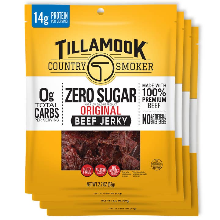 Tillamook Country Smoker - Wholesale Jerky - Zero Sugar Beef Jerky Bundle | Original 4-Pack0