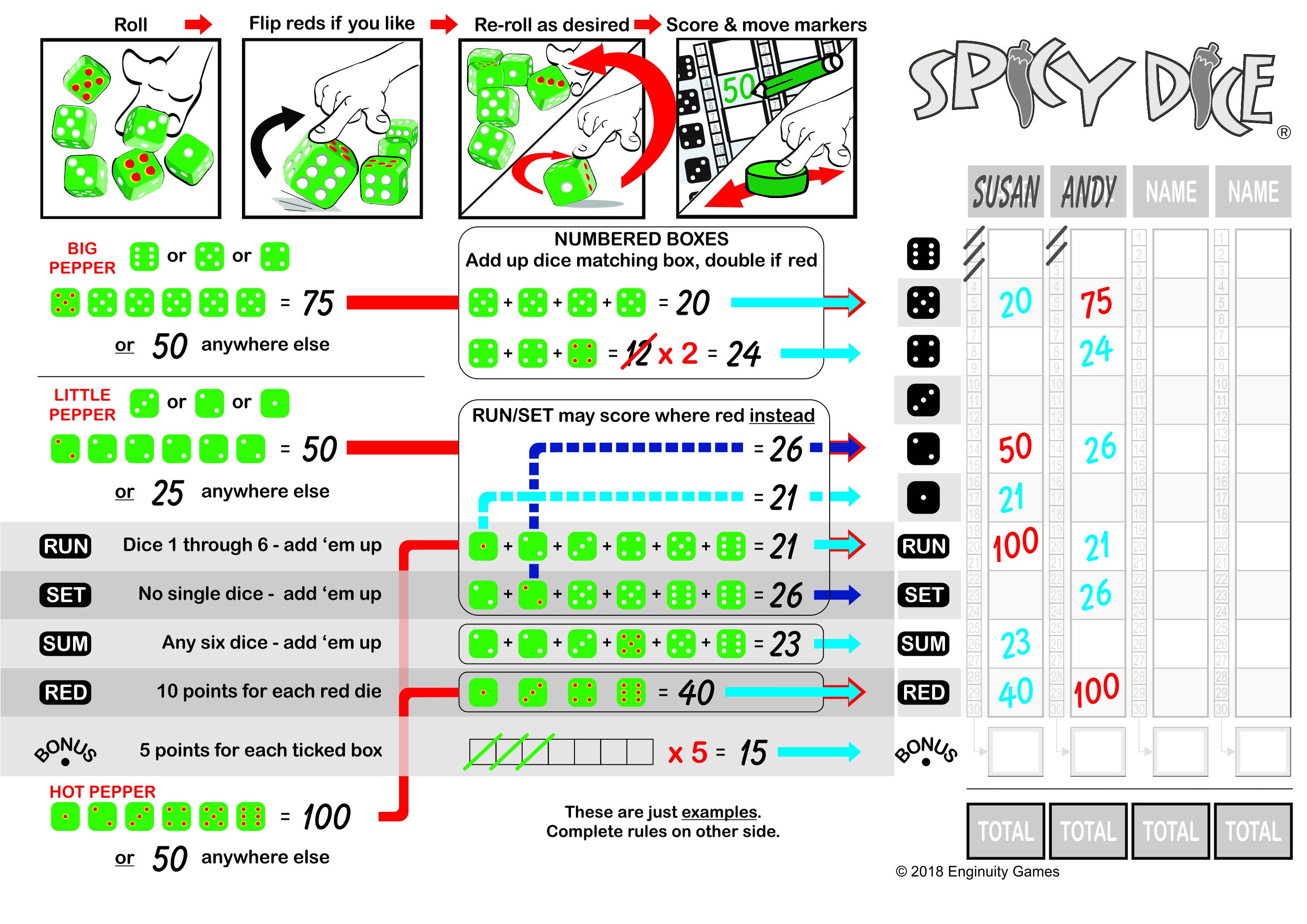 Enginuity Games - Wholesale Dice - Spicy Dice Main Game 12-piece assorted display5