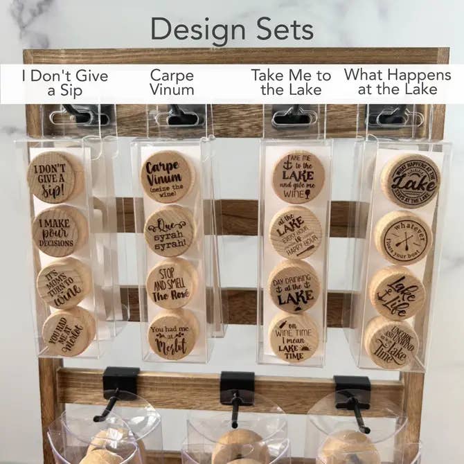 The Lillie Pad - Wholesale Wine Stopper - Engraved Lake Wine Bottle Stoppers - Pack of 4 Toppers5