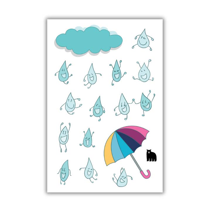 Puffy Rain Drops por atacado de Four Bears Sticker Club
