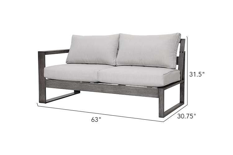 Light Gray Walsh 4-Piece Aluminum Firepit Sofa Set for wholesale on Faire4