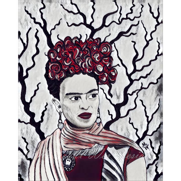 Frida Kahlo Art Print - Wine Variant for wholesale by Margeaux Wex Designs