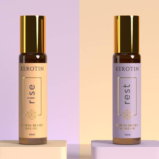 Rise & Rest Stress-Relief Oils for wholesale by Kerotin Hair Care
