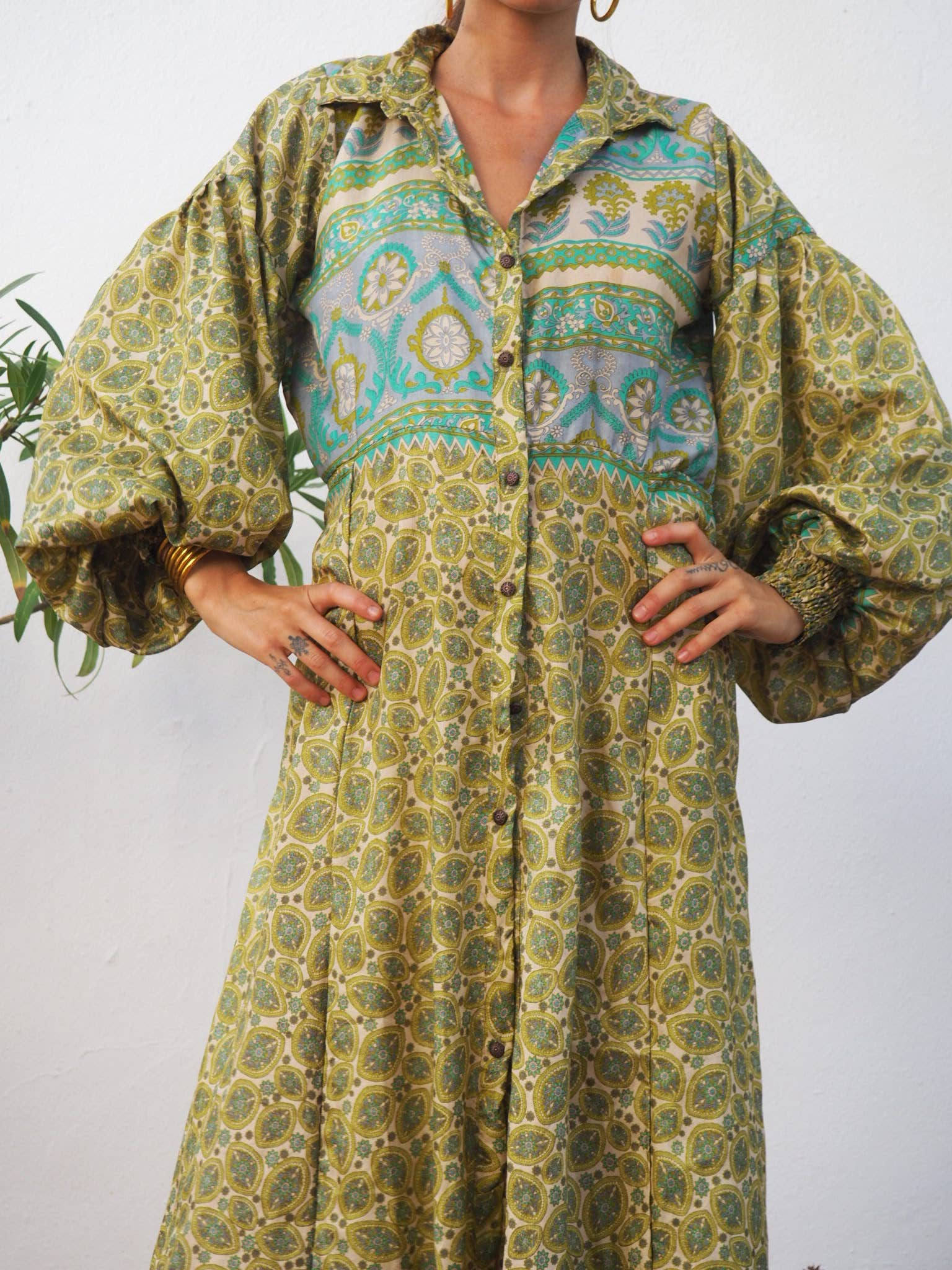 Vagabond Ibiza - Wholesale Dress - Women's - The Lenya Dress– Up-cycled Vintage Sari Dress 16