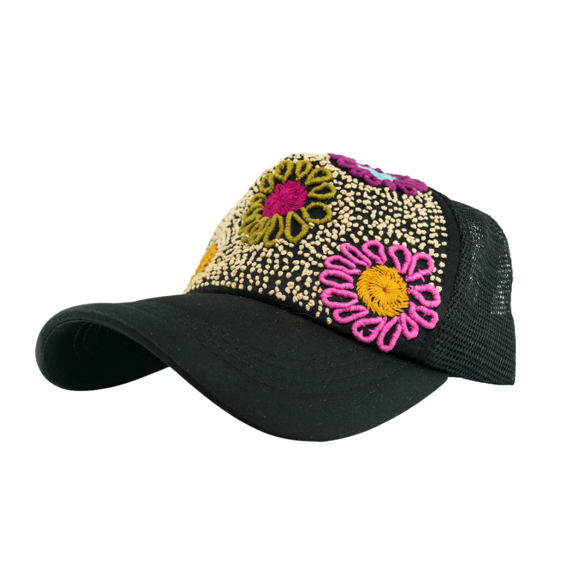 Lumily - Wholesale Trucker Hat - Women's - Tulum Hand Embroidered Trucker Flower Hat - Mexico18