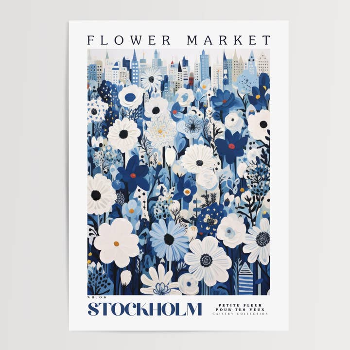 Stockholm Flower Market Poster for wholesale by Enchanted Sights