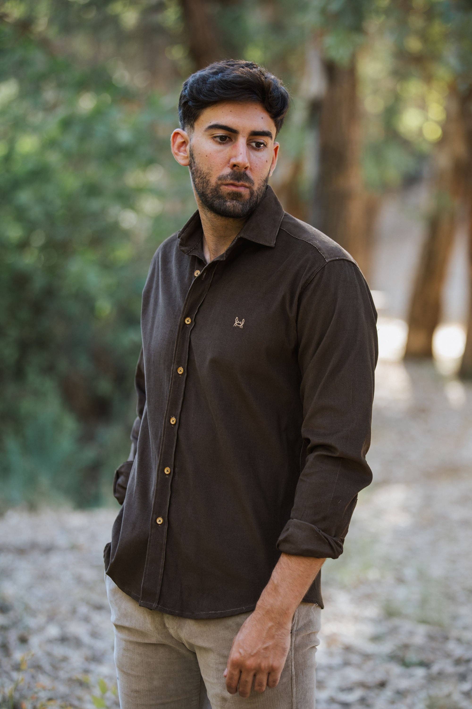 Custi Mikelo: Men's Clothing & Christmas Gifts - Wholesale Button Down Shirt - Men's - Khaki microfleece shirt