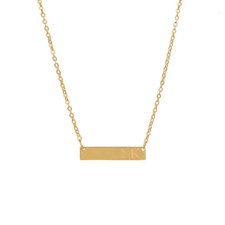 Shawn Paul - Wholesale Pendant/Charm Necklace - Sigma Kappa Sorority Bar Necklace0