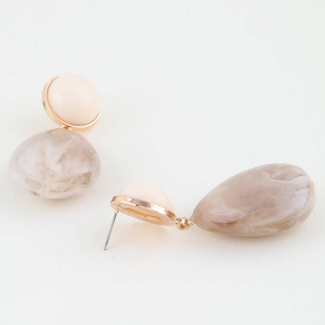3AM BY H&D ACCESSORIES - Wholesale Dangle Earrings - Marble Stone Teardrop Earrings1