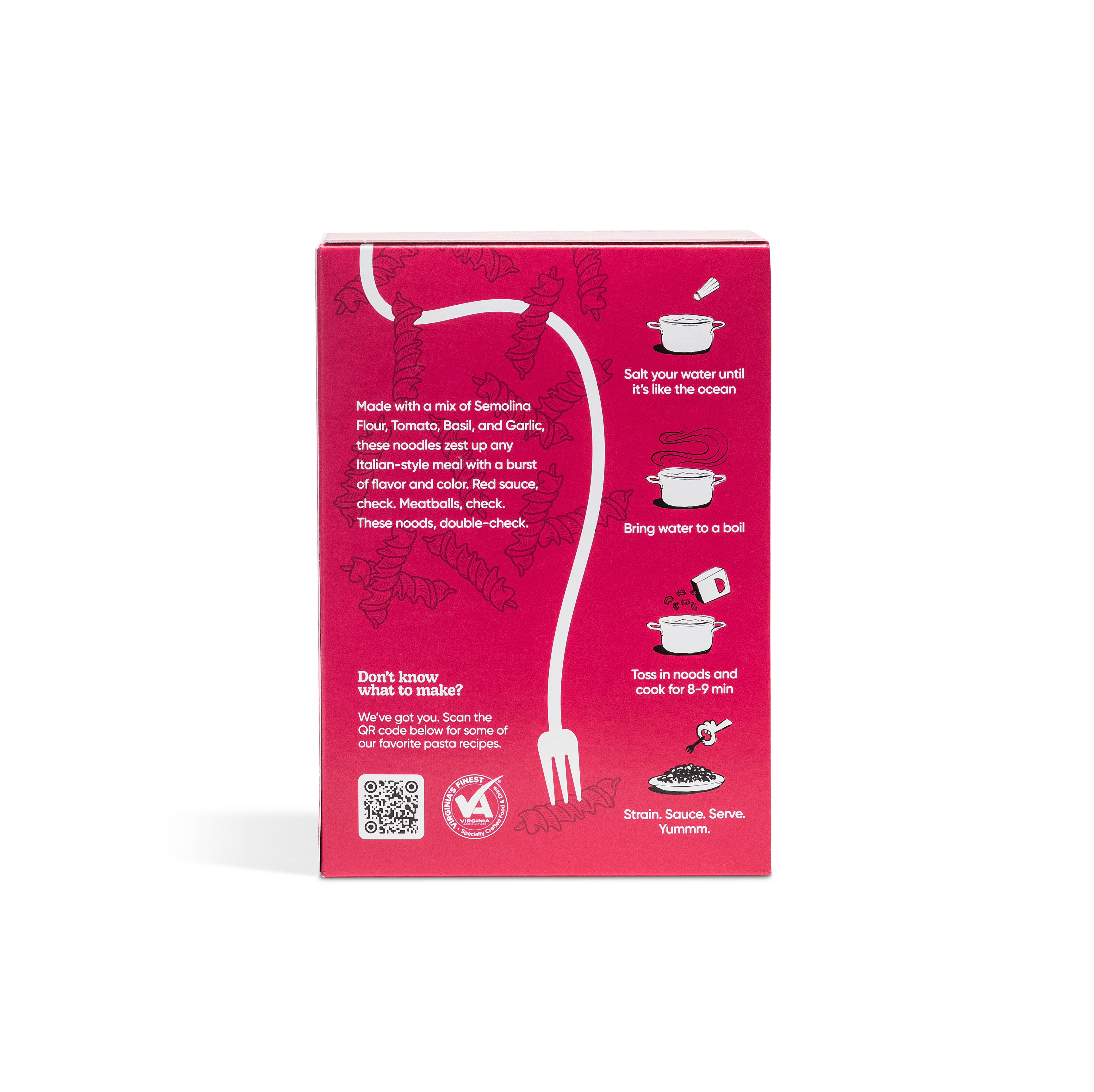 Scratch Pasta - Wholesale Pasta - Tomato, Basil, Garlic Fusilli1