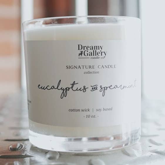 EUCALYPTUS & SPEARMINT (Soy Wax Candle) for wholesale by Dreamy Gallery Candle Co