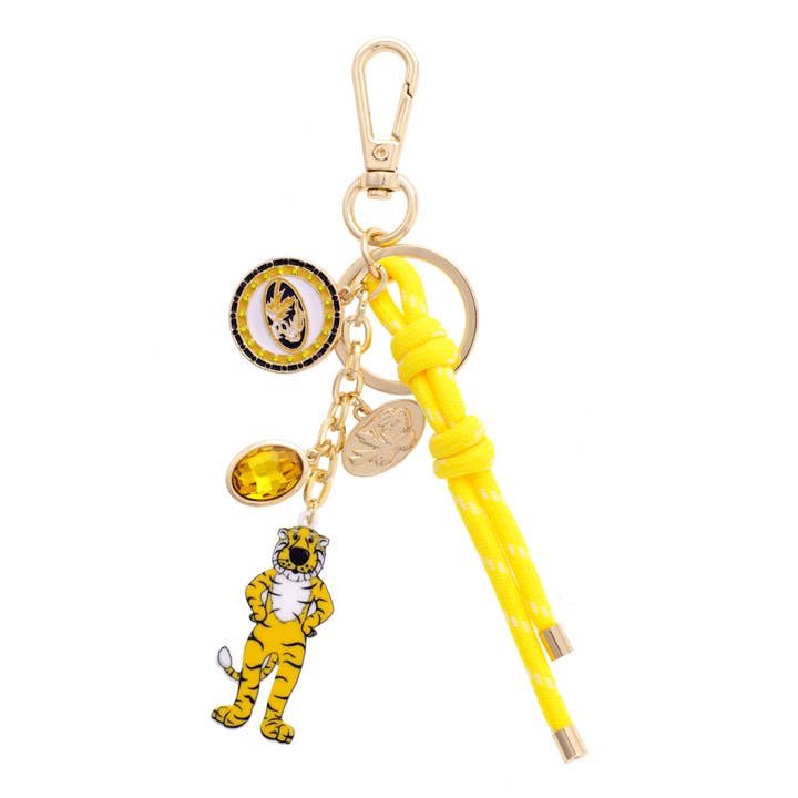 Missouri Tigers Cluster Bag Charm in Gold for wholesale by Canvas Style