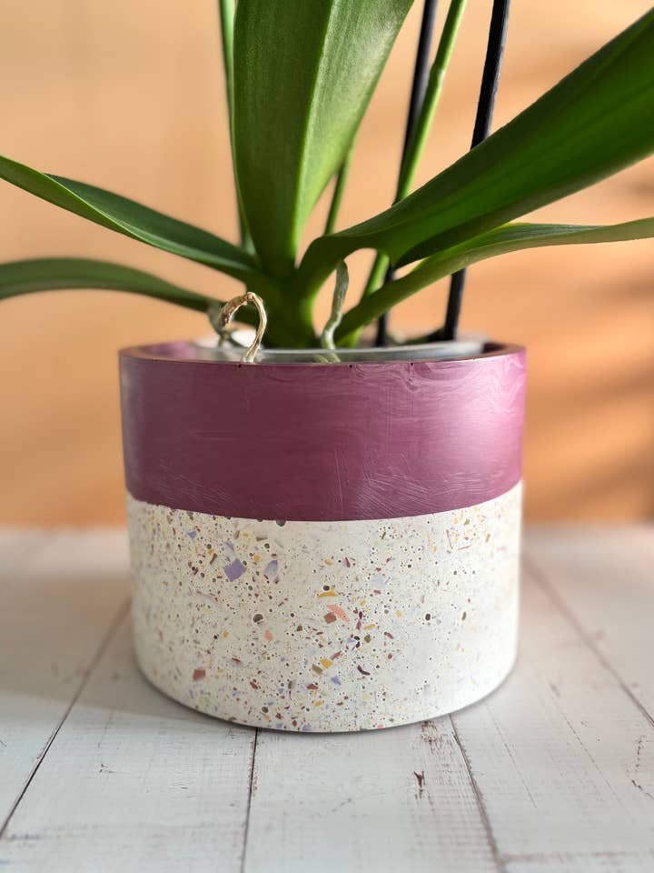 Vaso terrazo bicolor - Peonía para venta al por mayor de Kookie