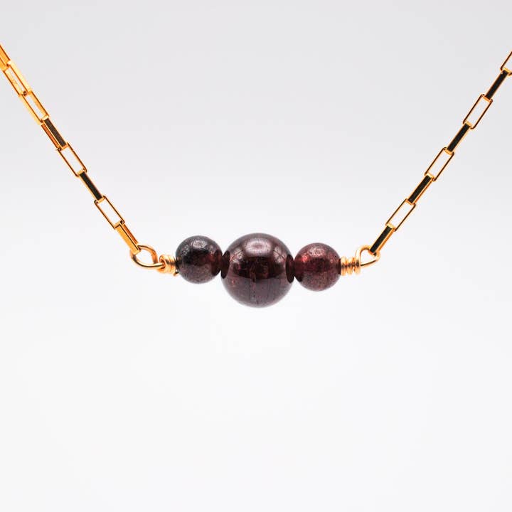 Garnet Genesis Necklace for wholesale by Ripple | Reiki Infused Jewelry