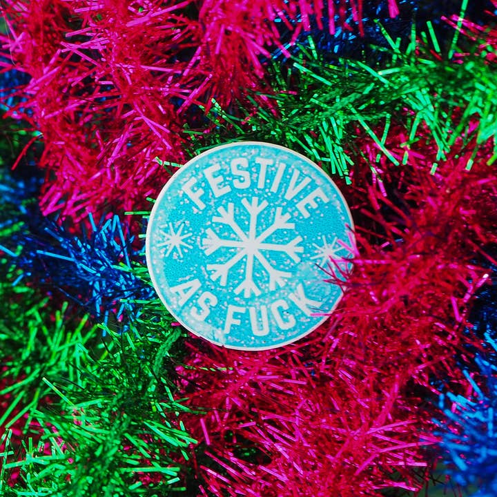 Hand Over Your Fairy Cakes - Wholesale Lapel pin/button - Festive As Fuck Snowflake Enamel Pin3