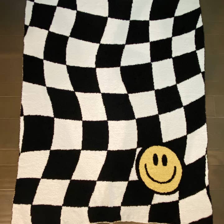 Ellison+Young - Wholesale Throw Blanket - Wavy Check Butter Soft Throw Blanket5