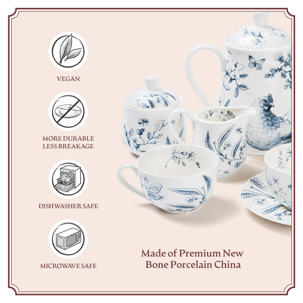 Blue Stallion Farm - Wholesale Tea Set - BLUE & WHITE 11-PIECE TEA SET WITH GIFTBOX7