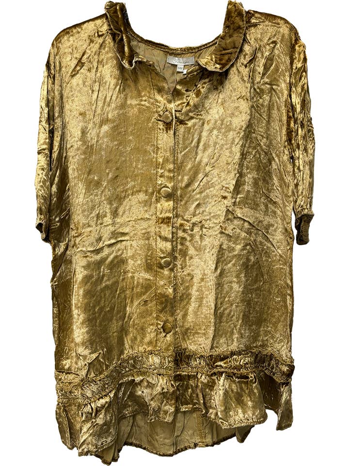 LeParisPetit by I Love Linen - Wholesale Tunic – Women’s - Velvet Ruffle-Hem Tunic in Four (4) Color Options1