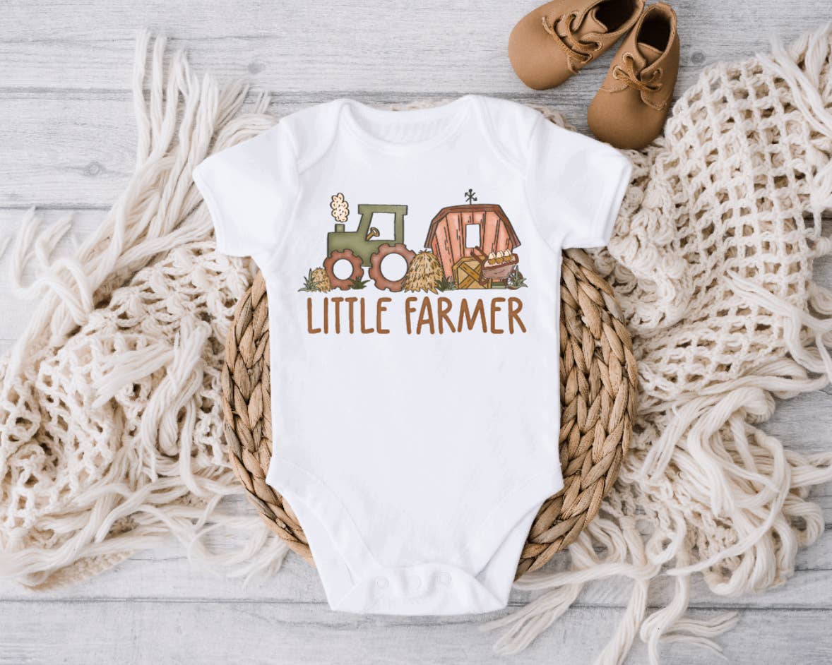 AvaryMaeInspirations - Wholesale Bodysuit (non-footed) – Baby - Little Farmer Cute Farm Baby Onesie