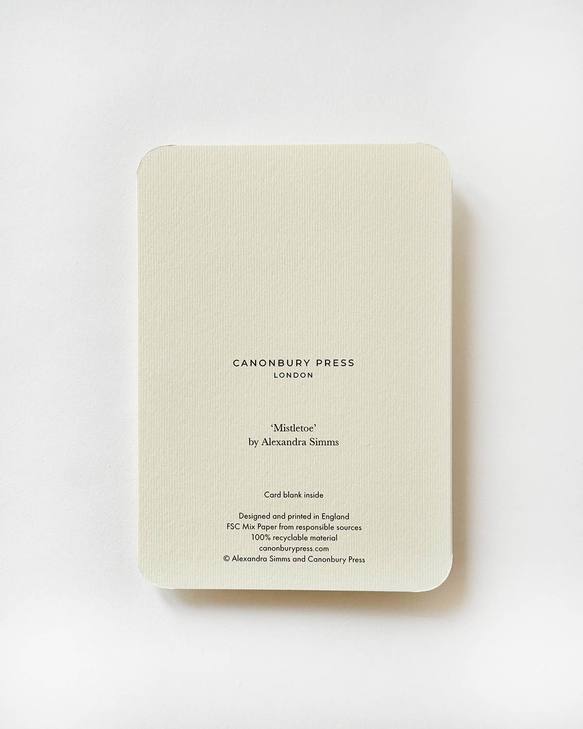 Canonbury Press – wholesale Season’s Greetings card – Mistletoe Christmas Greeting Card | Christmas Card4