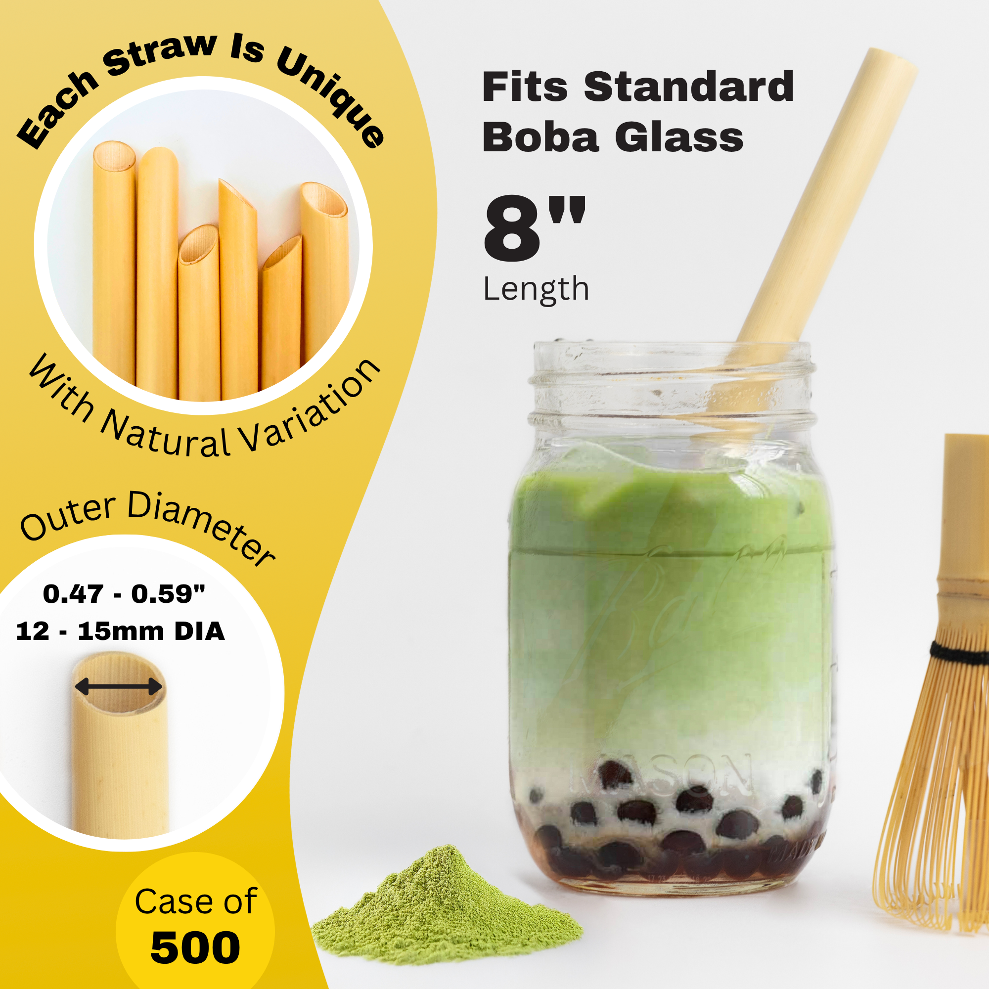 Hay Straws - Wholesale Drinking Straw - Boba Straws Case - 500 Straws1